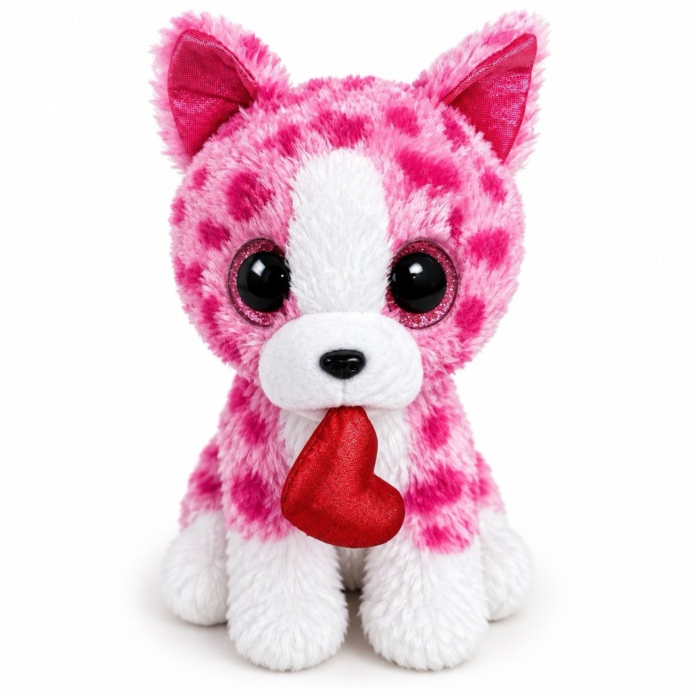 Ty Beanie Boos Romeo the Valentines Dog Plush 9" Pink Stuffed Animal Soft Toy
